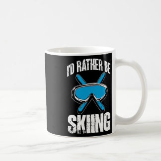 Taza De Café Esquí de invierno divertido Me gustaría estar esqu