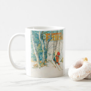 Taza De Café Esquí de invierno por Carl Larsson