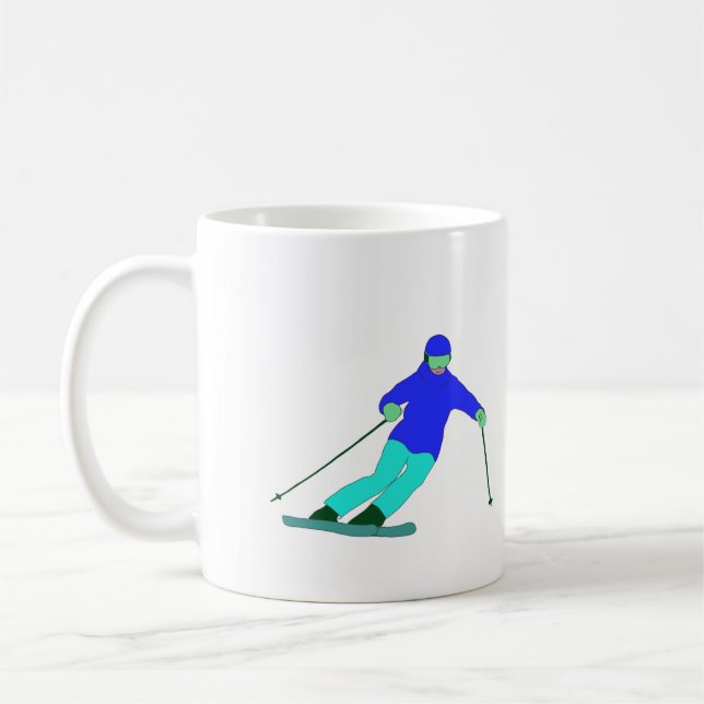 Taza De Café Esquí de nieve esquiadora (Izquierda)