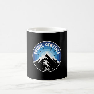 Taza De Café Esquí En Azul Breuil-Cervinia