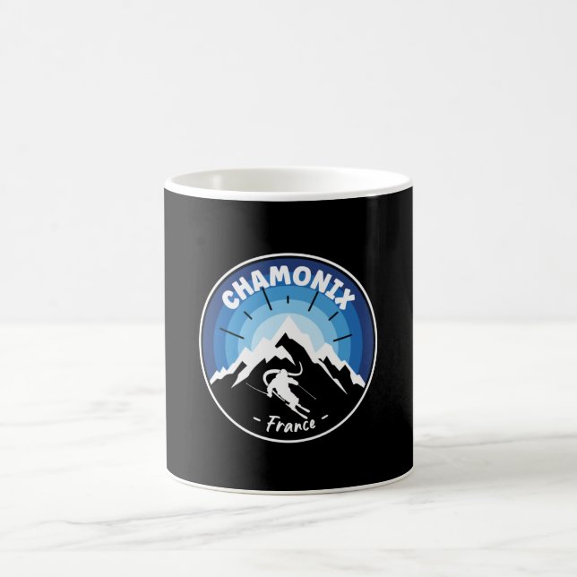 Taza De Café Esquí En Chamonix Francia Azul (Centro)