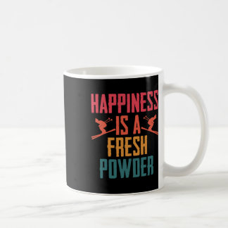 Taza De Café Esquí Esquí Deporte De Invierno Felicidad Es Polvo