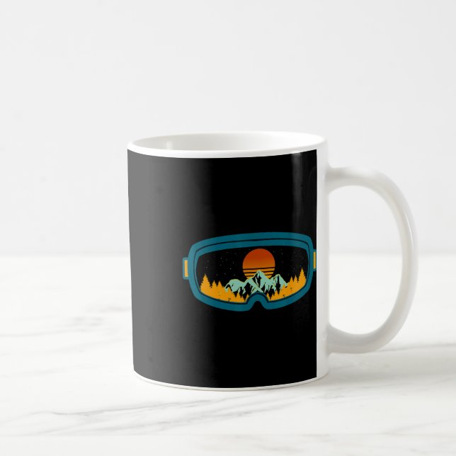 Taza De Café Esquí Retro Goggles Esquí Snowboard Mar de inviern (Derecha)