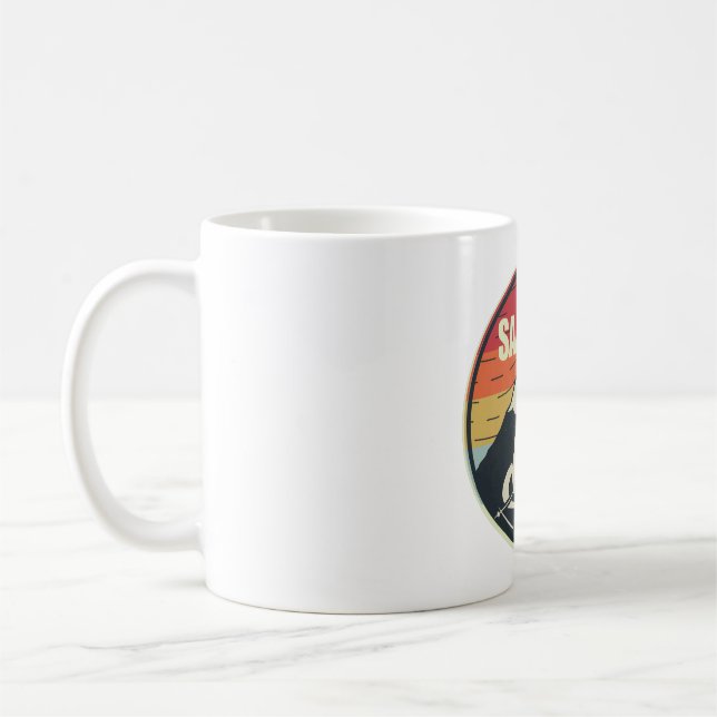 Taza De Café Esquí retro Saas-Fee Suiza (Izquierda)