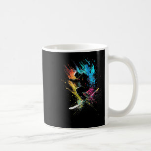 Taza De Café Esquí Splash Art Esquí Freestyle Esquí Retro Esquí