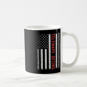 Taza De Café Esquí Telemark Bandera Americana Carrera De Esquí