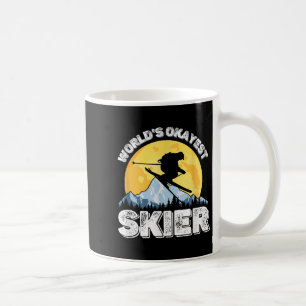 Taza De Café Esquiador Más o Menos del Mundo Retro Vintage Aman