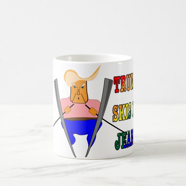 Taza De Café Esquiadores De Trump En Jeans (Centro)