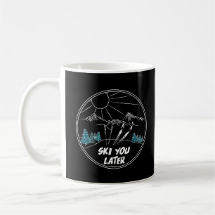 Taza De Café Esquiar más tarde divertida pista de esquí