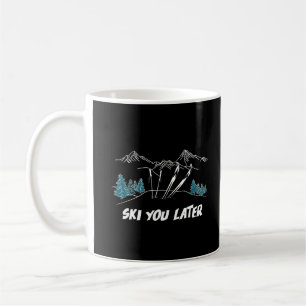 Taza De Café Esquiar Más Tarde Monta Deportes De Invierno