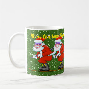 Taza De Café Esquiar Santa Navidades Mug