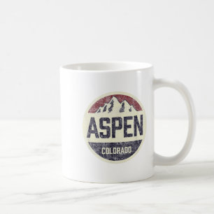 Taza De Café Esquina de Círculo Vintage Retro Aspen Colorado
