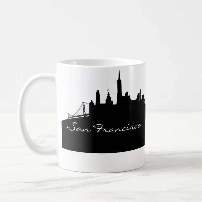 Taza De Café Esquina de San Francisco en blanco y negro (Izquierda)