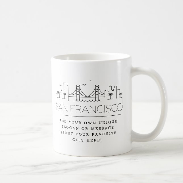 Taza De Café Esquina estilizada de San Francisco | Lema Persona (Derecha)