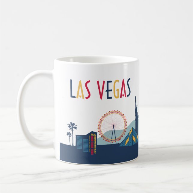 Taza De Café Esquina ilustrada de Las Vegas (Izquierda)