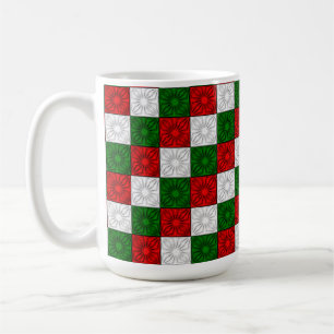 Taza De Café Esquinas llenas-rojo-blanco-verde 15oz CAFÉ MUG