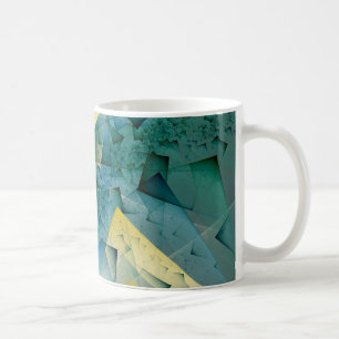 Taza De Café Esquinas verdes fractales geométricas