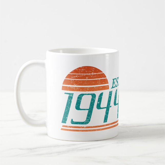 Taza De Café Est. 1944 Vintage 80 años (Izquierda)