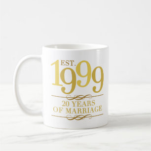 Taza De Café Est. 1999 20º Aniversario de Boda