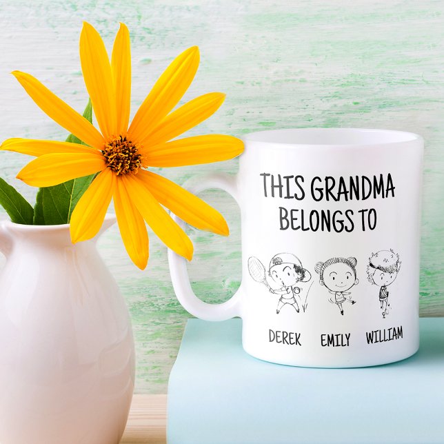 Taza De Café Esta Abuela Pertenece A 3 | Gracioso Mug Regalo (Subido por el creador)