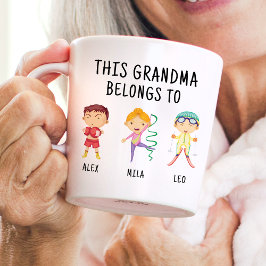 Taza De Café Esta Abuela Pertenece A 3 | Niños Nombres Divertid