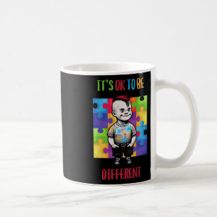 Taza De Café Está Bien Ser Diferente Conciencia De Autismo Ok.