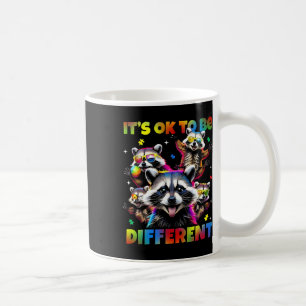 Taza De Café Está Bien Ser Diferente Mapache Autista Conciencia