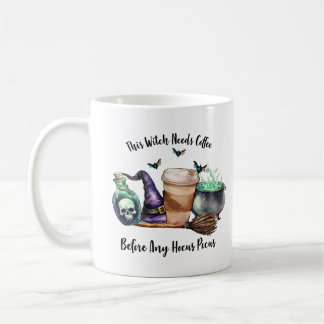 Taza De Café Esta bruja necesita café Hocus Pocus Halloween Div