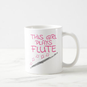 Taza De Café Esta Chica interpreta a flauta, música flautista f