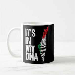 Taza De Café Está En Mi Dna Bandera Palestina Y Mapa