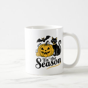 Taza De Café Esta es la temporada Halloween Bats Pumpkin Fall F