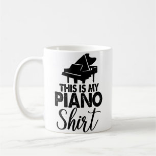 Taza De Café Esta es mi camiseta de teclado de piano Música pia
