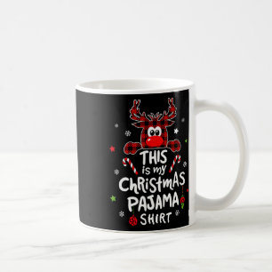 Taza De Café Esta es mi divertida pijama de Navidad Reno de Nav
