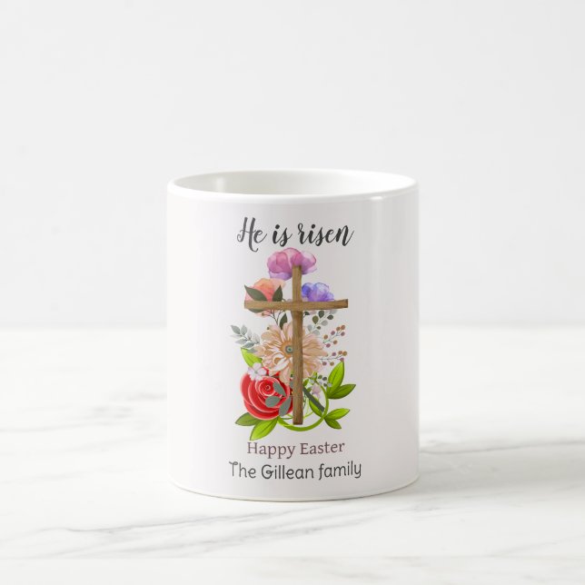Taza De Café Está levantado, maderas florales Familia de Pascua (Centro)