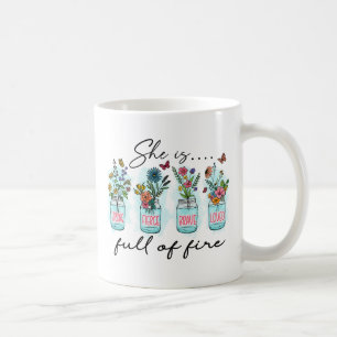 Taza De Café Está llena de fuego - Vibrante potenciación floral