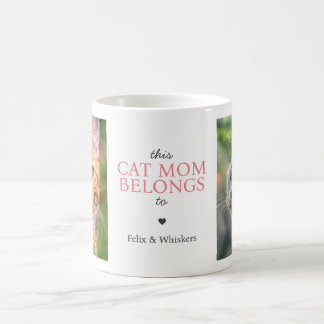 Taza De Café Esta Madre Gato Pertenece A Citar Foto Y Nombres D