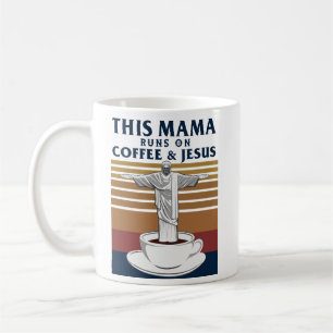 Taza De Café Esta mamá corre en el café y Jesús