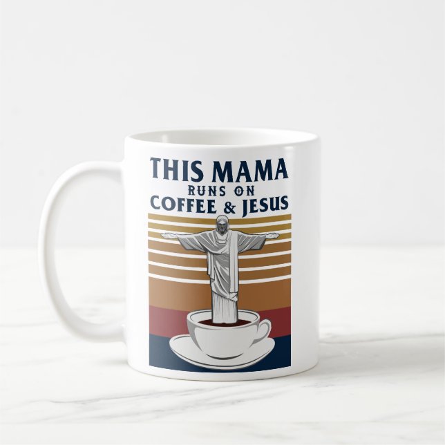 Taza De Café Esta mamá corre en el café y Jesús (Izquierda)