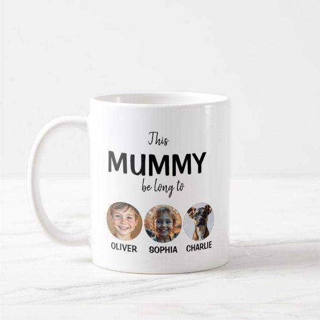 Taza De Café Esta Mamá De Mamá Pertenece, Los Niños Enfrentan 3 (Izquierda)