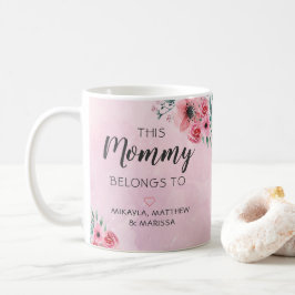 Taza De Café Esta Mamá Pertenece A La Acuarela Floral Rosa
