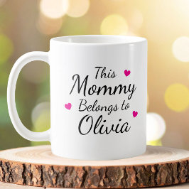 Taza De Café Esta Mamá Pertenece A Nombre De Niño Personalizado