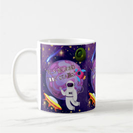 TAZA DE CAFÉ ESTÁ MÁS ALLÁ DE LAS ESTRELLAS, ASTRONAUTA
