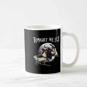 Taza De Café Esta Noche Volamos Pollos Halloween Graciosa Bruja