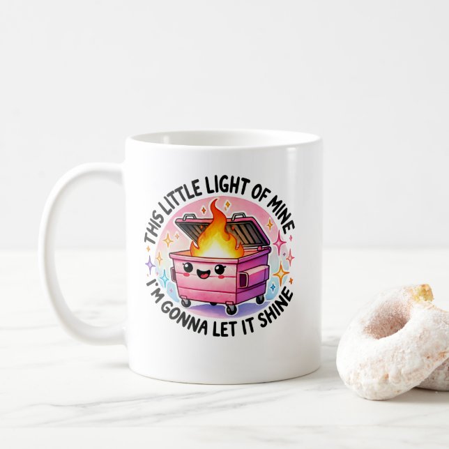 Taza De Café Esta Pequeña Luz De Mi Gracioso Fuego De Dumpster (Con donut)