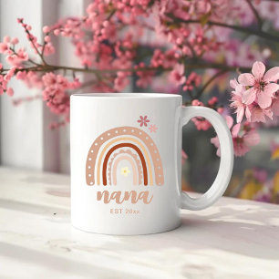 Taza De Café Establecimiento del Terracota Pastel Boho Rainbow 