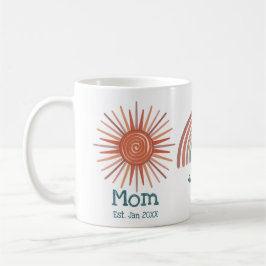 Taza De Café Estableció Boho Retro Sun Rainbow Moon Mamá