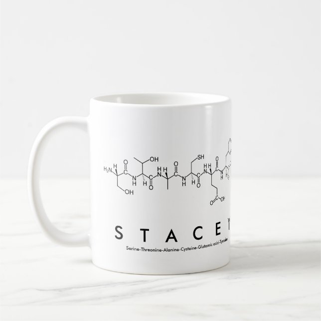 Taza De Café Estacey peptidae nombre mug (Izquierda)