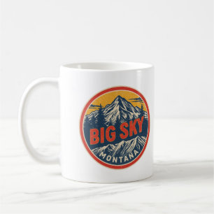 Taza De Café Estación de esquí BIG SKY Montana vintage montaña 