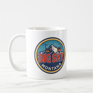 Taza De Café Estación de esquí BIG SKY Montana vintage montaña