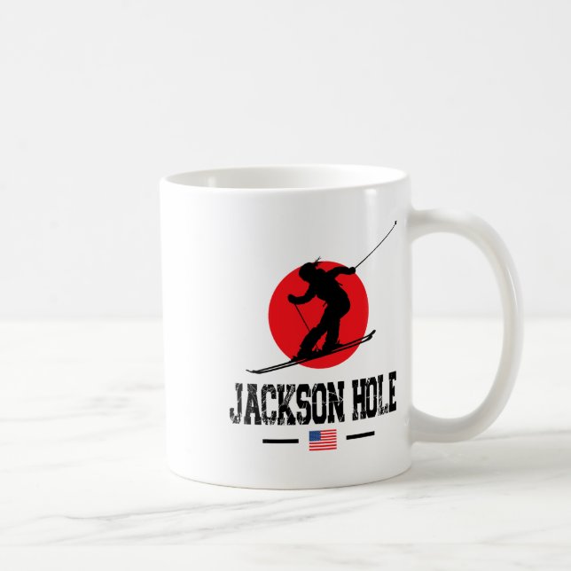 Taza De Café Estación De Esquí Jackson Hole Usa Montañas Rocosa (Derecha)